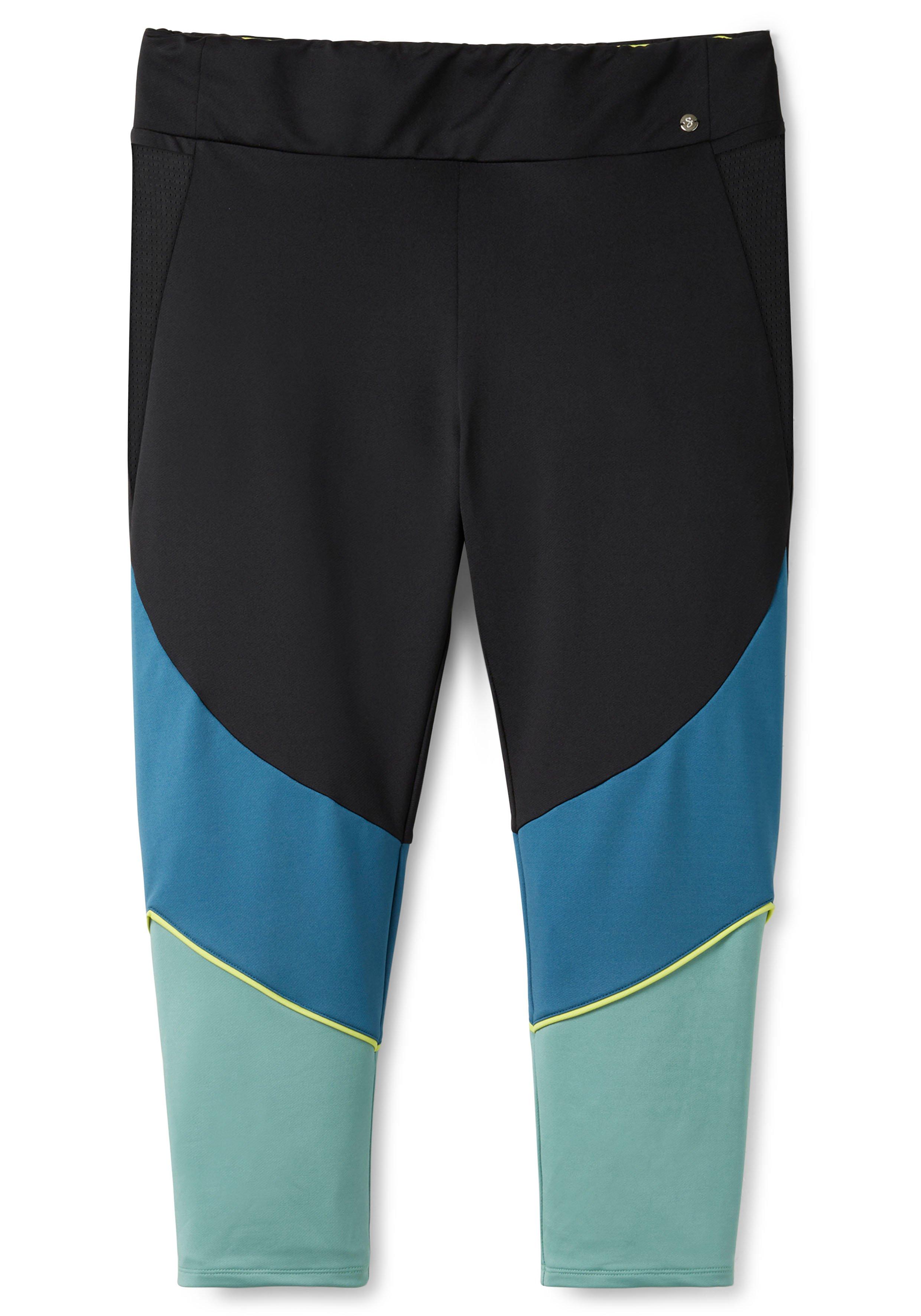 Funktionsleggings im Colourblocking-Look, in 3/4-Länge