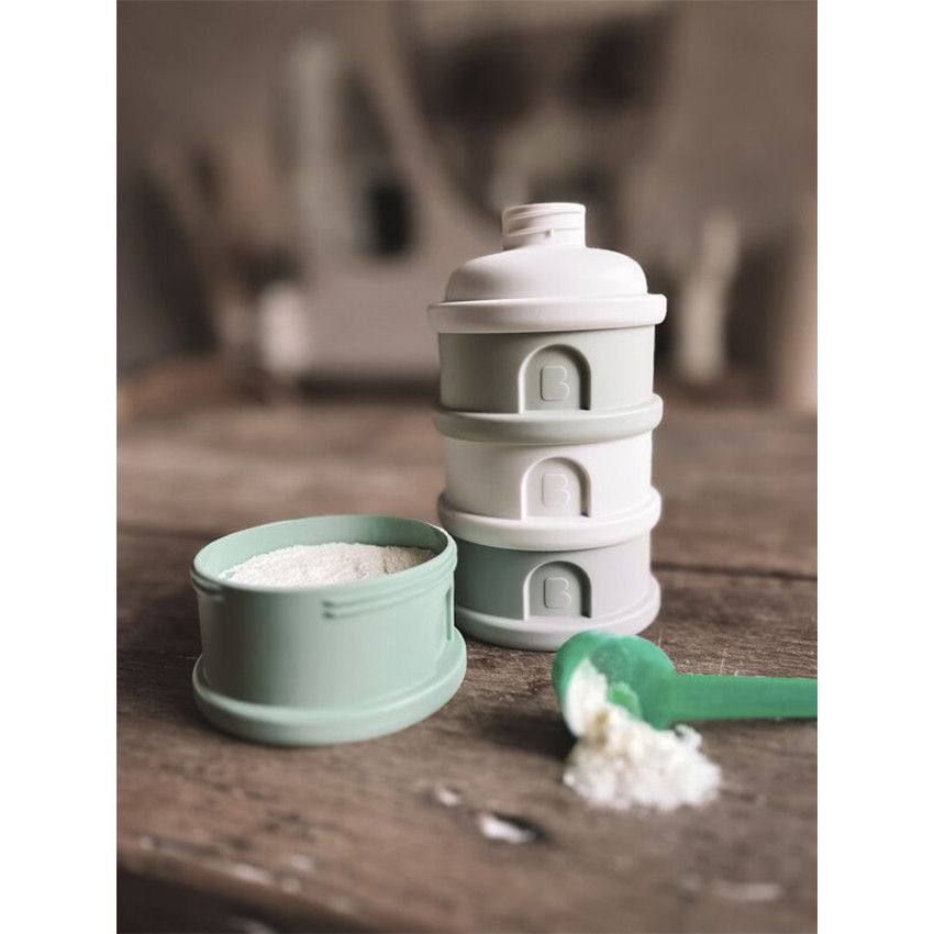 Boîte doseuse 4 compartiments Cotton/Sage Green - Ecru