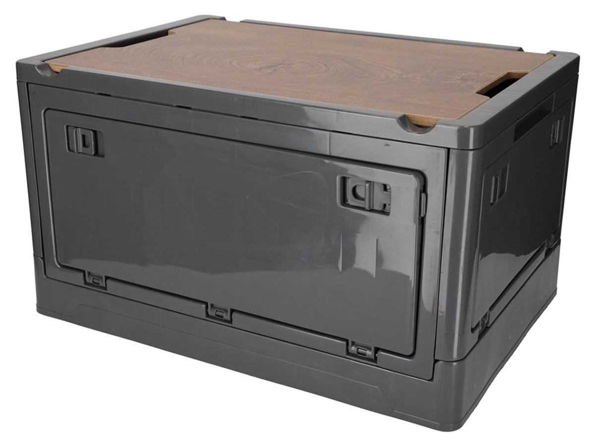 Norlander opvouwbaar krat met houten deksel - Anthracite