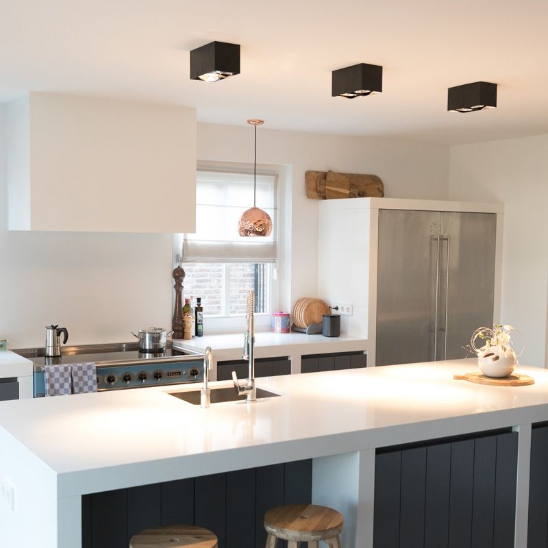 Design spot zwart rechthoekig 2-lichts - Box