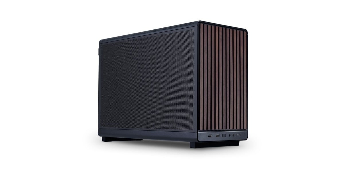 Lian LiA3-mATX Black (Wood Edition) midi tower behuizing  (Zwart/houtkleur | 2x USB-A | 1x USB-C)