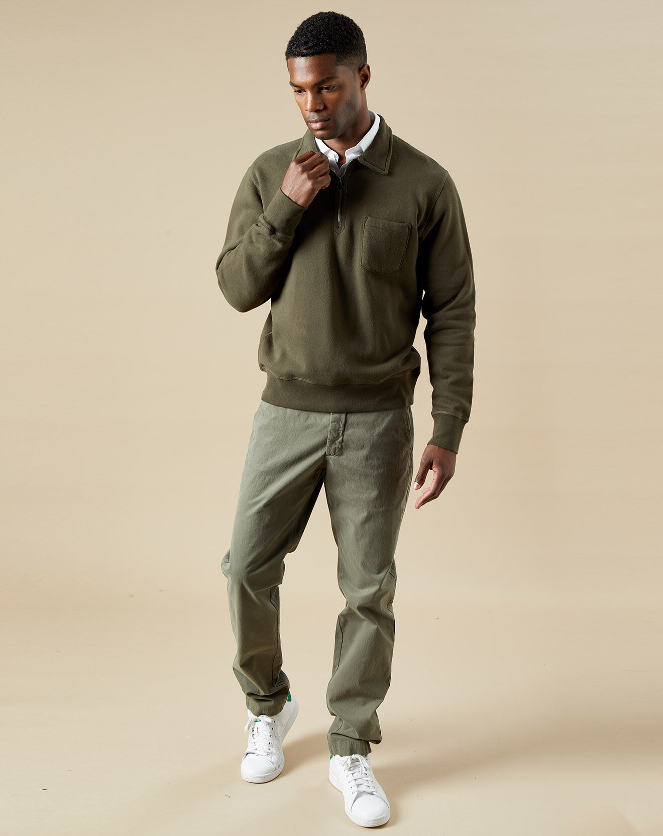 Hartford Sweat polo zipper camo