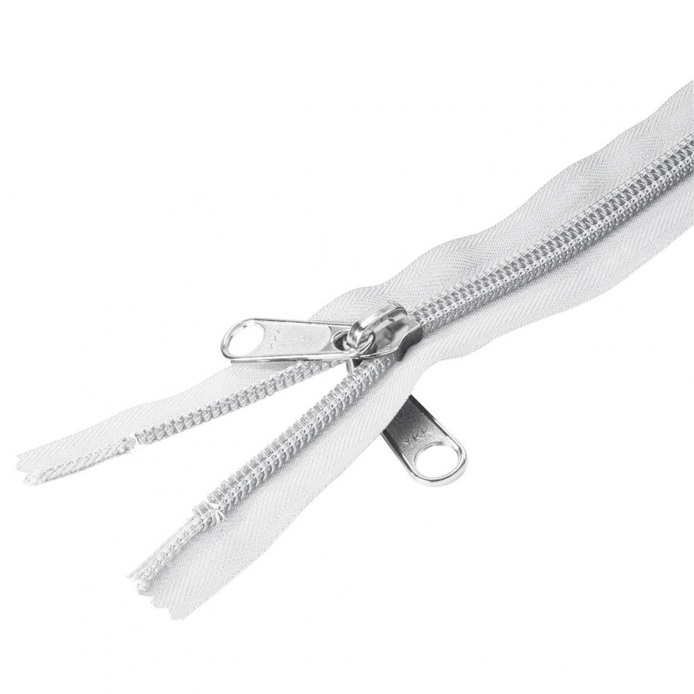 YKK Reißverschluss weiß Doppelgriff-Schieber 210 cm