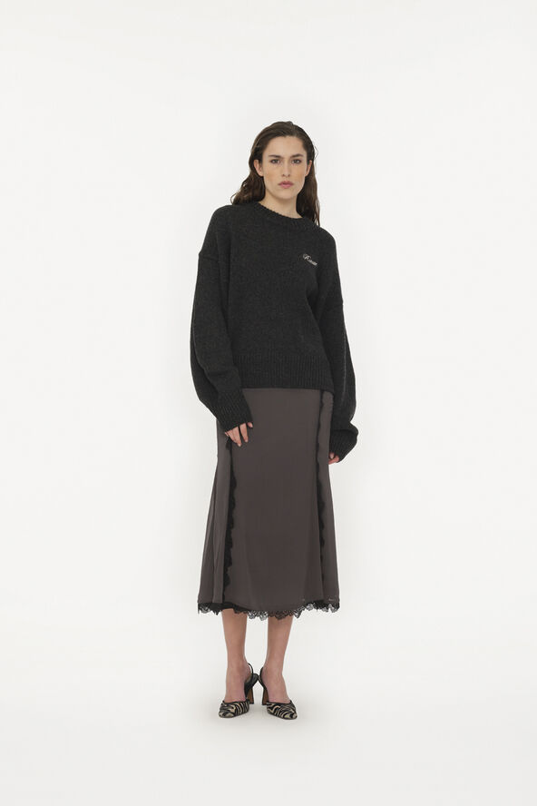 ROTATE Birger Christensen KNIT CREWNECK SWEATER Nine iron