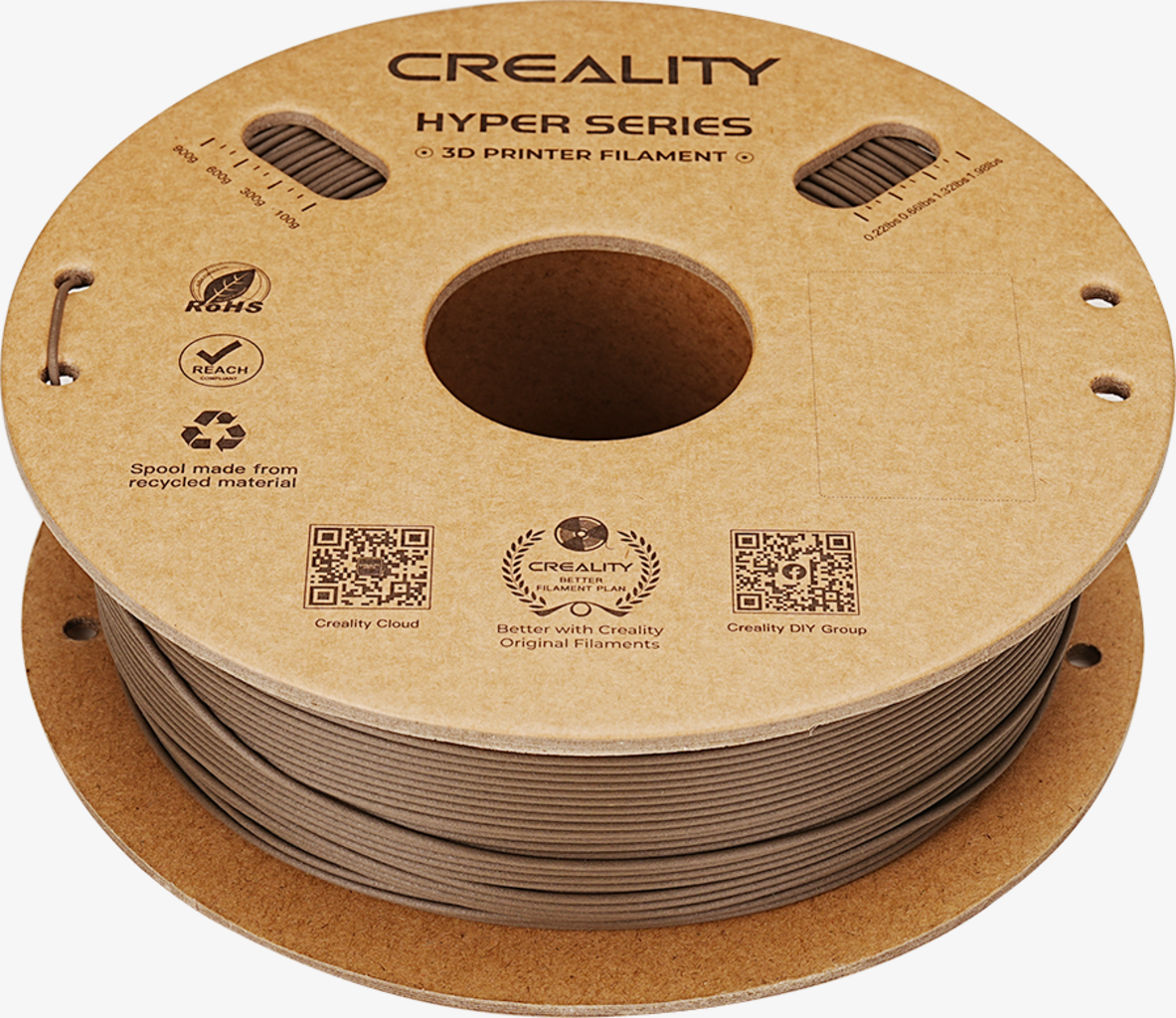 Creality  Hyper PLA-CF Greyish Yellow, 1,75 mm / 1000 g    Kohlefaserverstärktes PLA-Material