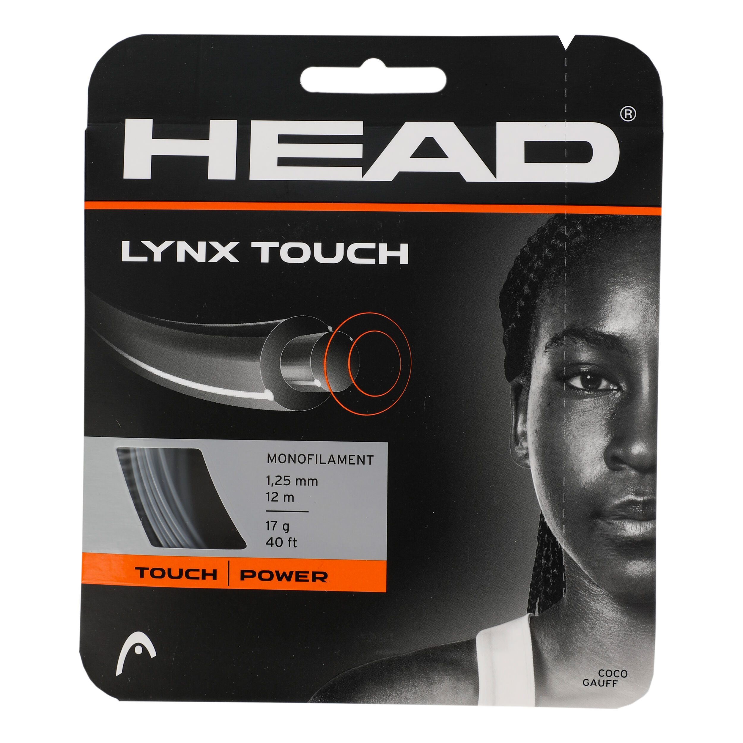 HEAD Lynx Touch Cordage En Garniture 12m - Anthracite