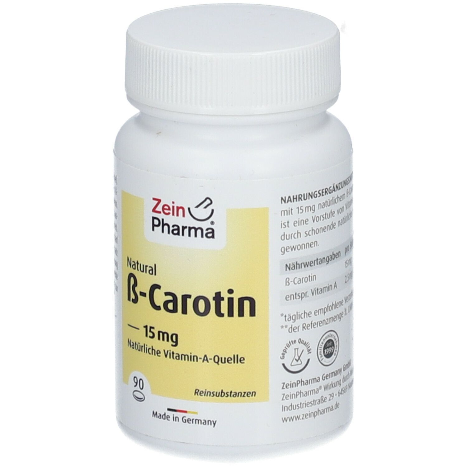 ZeinPharma® Beta Carotin Kapseln Natural 15 mg