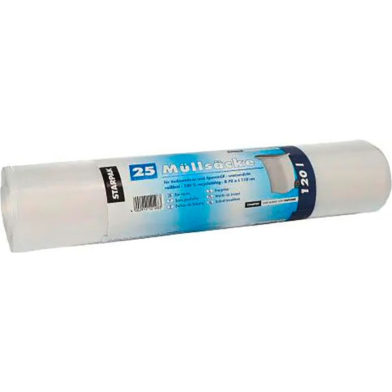 Sac poubelle LDPE, 120 litres, transparent