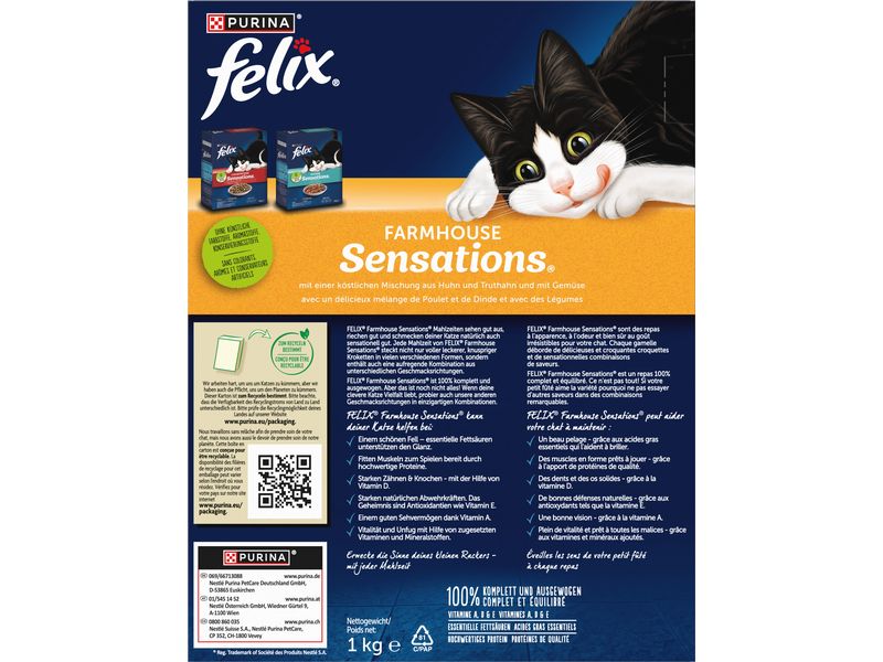 Felix Trockenfutter Sensations Geflügel, 1 kg Felix Sensations Geflügel 1 kg