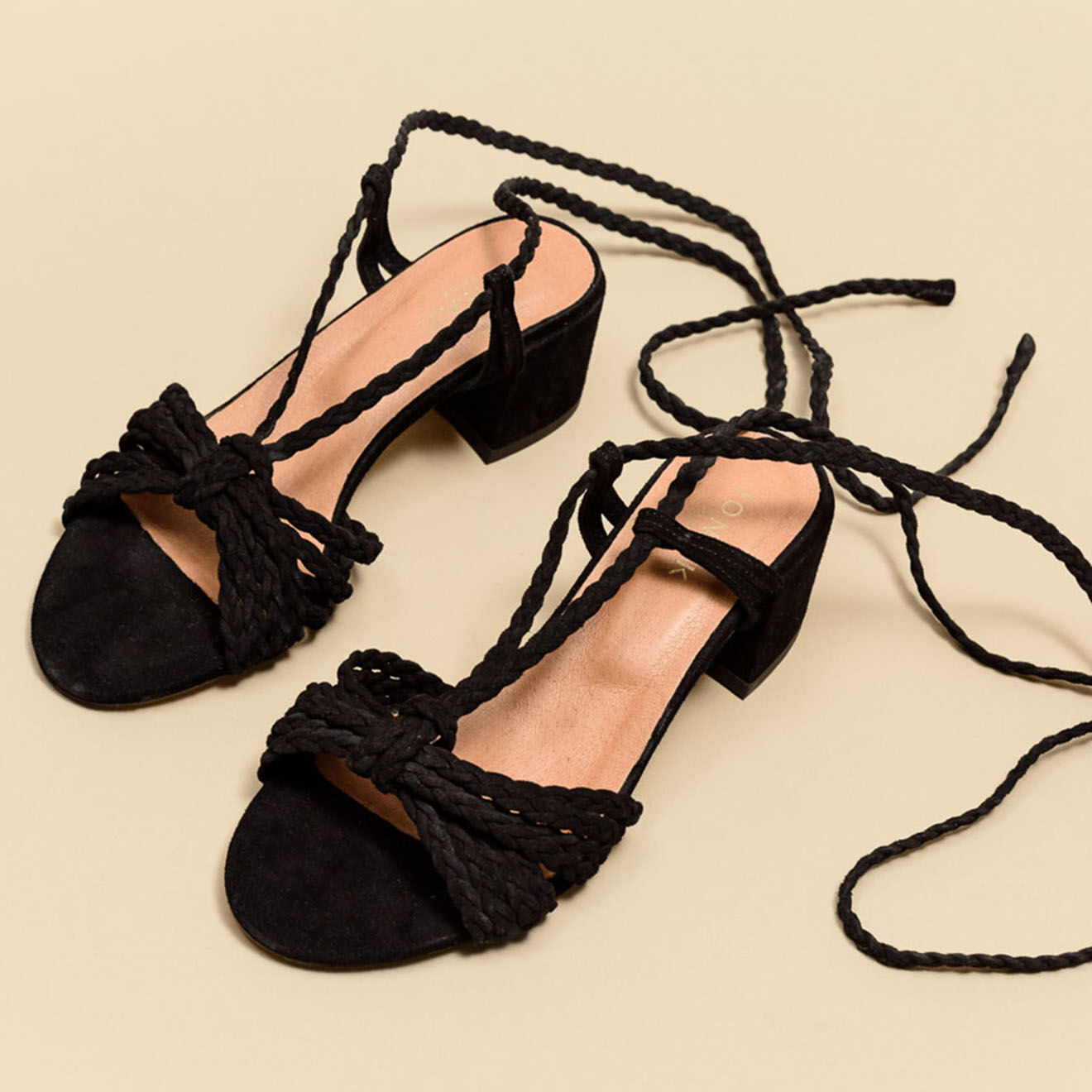 Jonak Sandales en Velours de Cuir Archimede noires