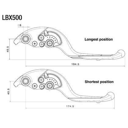 Levier de frein Rizoma Adjustable plus - Gris