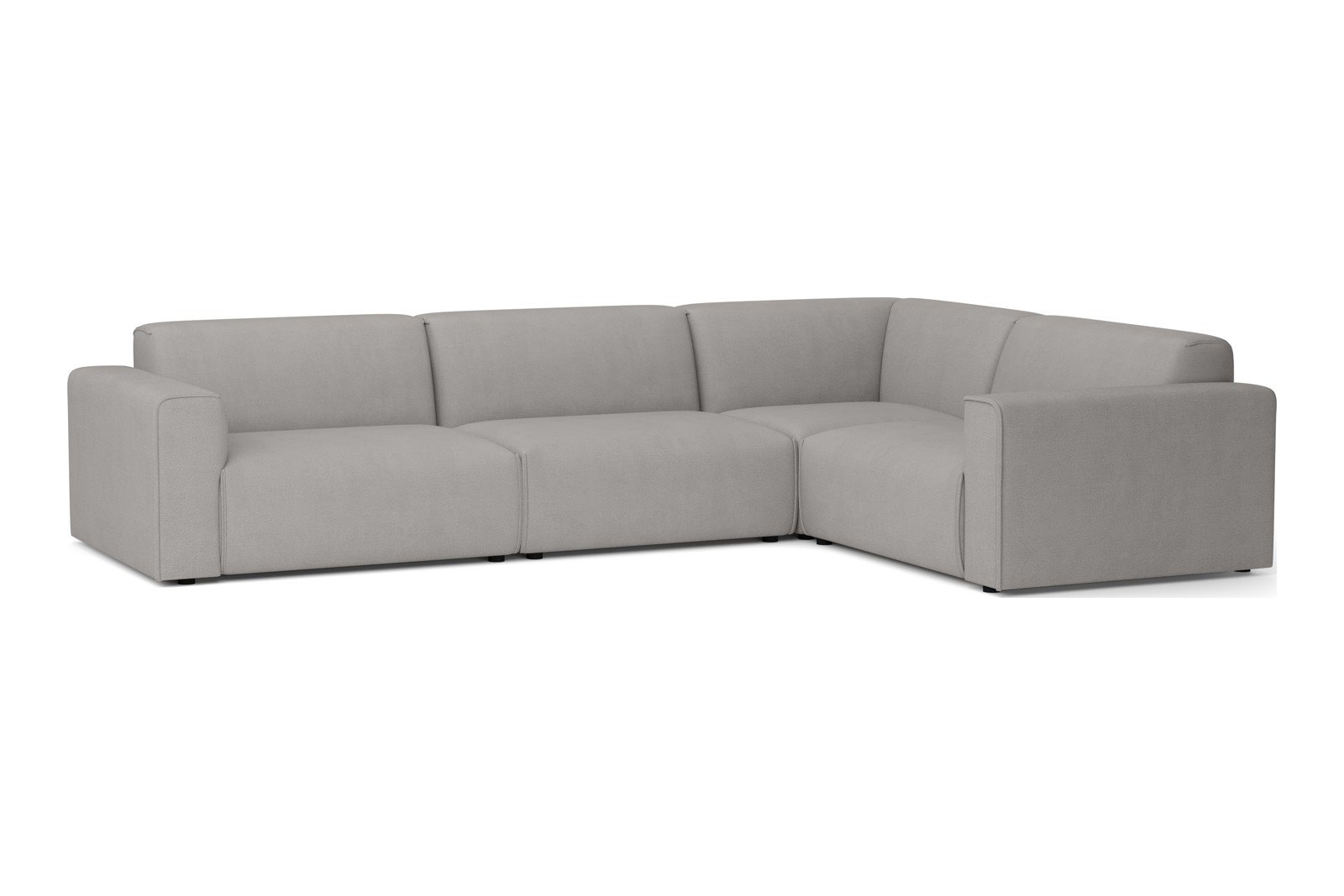 Monaco Lux hjørnesofa 3/1,5 hjørnesofa. Tekstil Brego 7 Light Grey med sorte ben. Lux komfort.