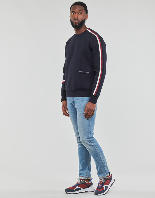 Tommy Hilfiger - NEW GLOBAL STRIPE CREWNECK - Marine