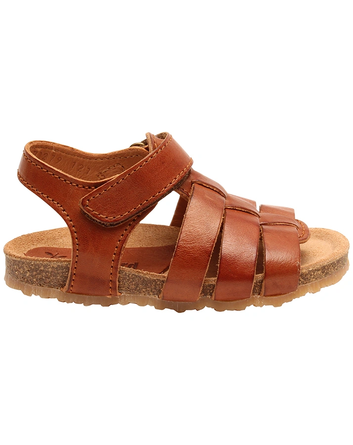 Leder-Sandalen AKSEL mit Zehenschutz in cognac