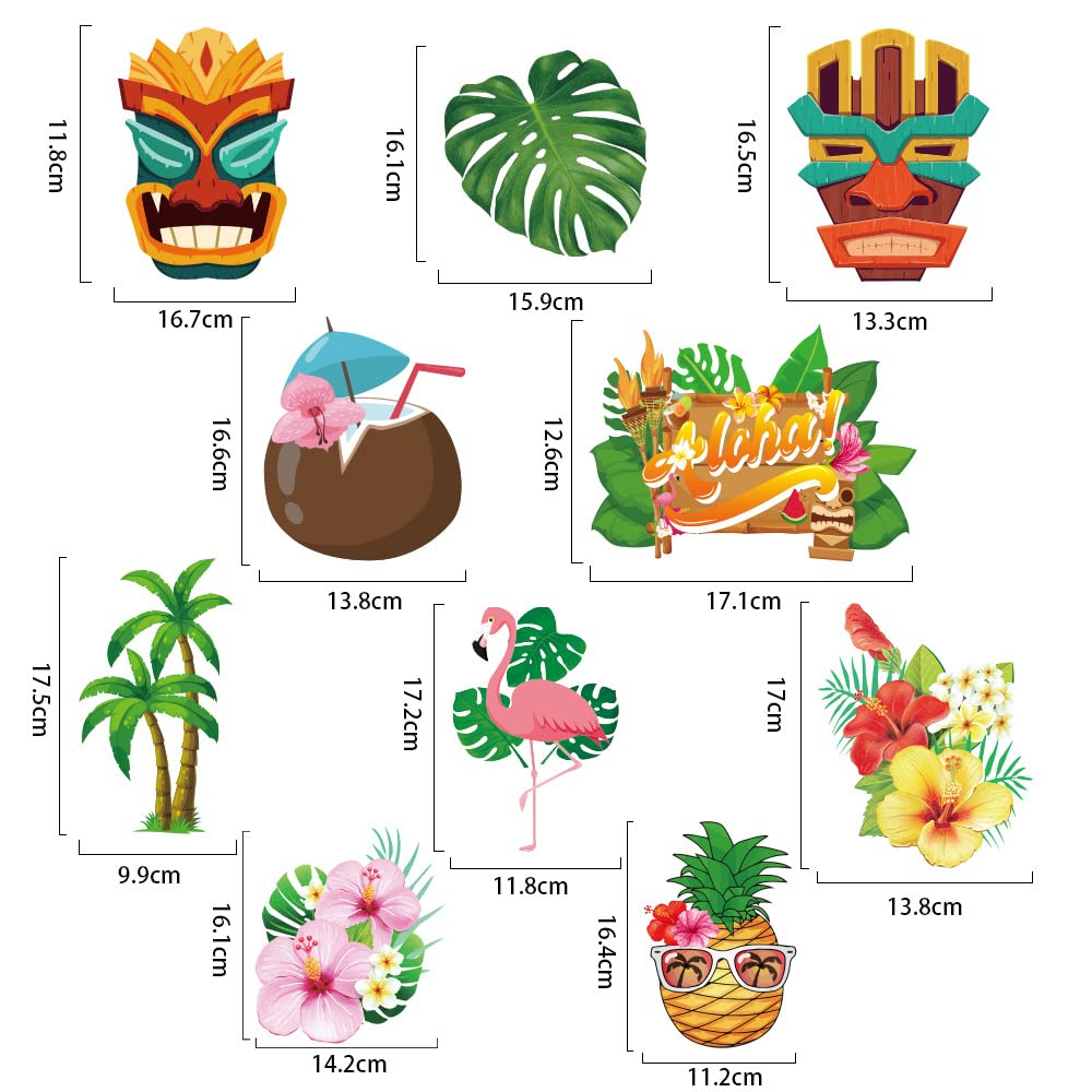 (20er Set) Party Spiral Girlande Sommer Tiki Deko Wirbel Hawaii Accessoire - Aloha