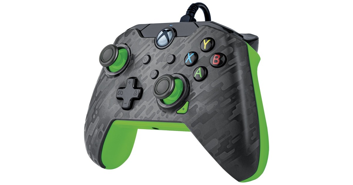 PDPWired Controller - Neon Carbon  (Antraciet/groen, Xbox Series X|S, Xbox One, PC)