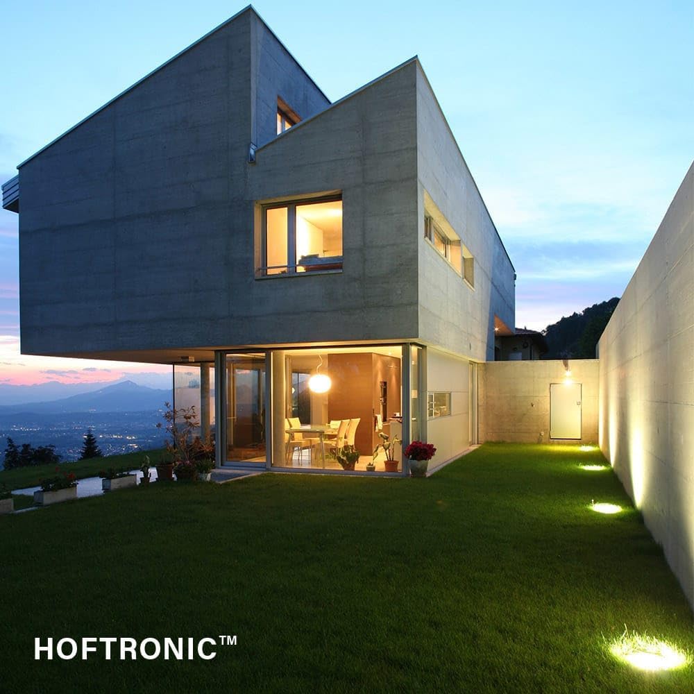 HOFTRONIC - 6er LED Bodeneinbauleuchten Edelstahl Eckig 4 Watt 345 Lumen 3000K Warmweiß GU10 LED IP67 Wasserdicht - 15.000 Brennstunden bodenstrahler außen | Terrassen Einbaustrahler Aussen