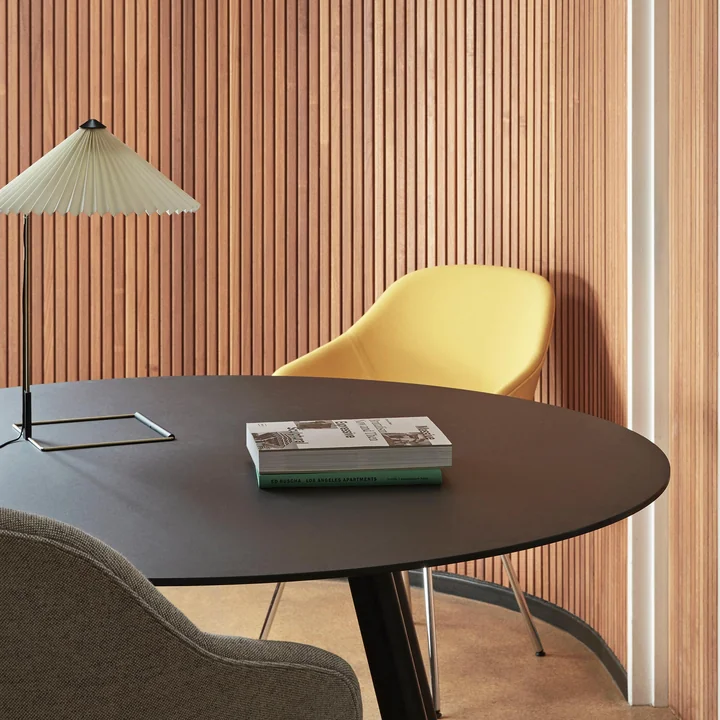 HAY - Copenhague CPH25 2.0 Tisch Ø 140 cm, Eiche lackiert / Linoleum grau