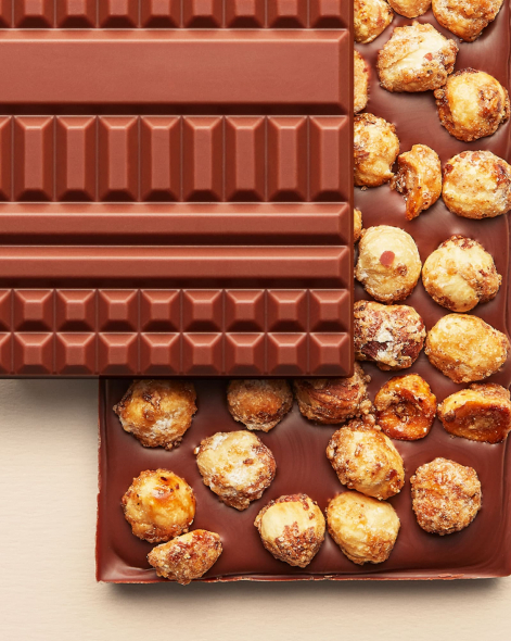 Tablette Mendiant Noisettes caramélisées Chocolat au Lait 45% | Le Chocolat Alain Ducasse 100g
