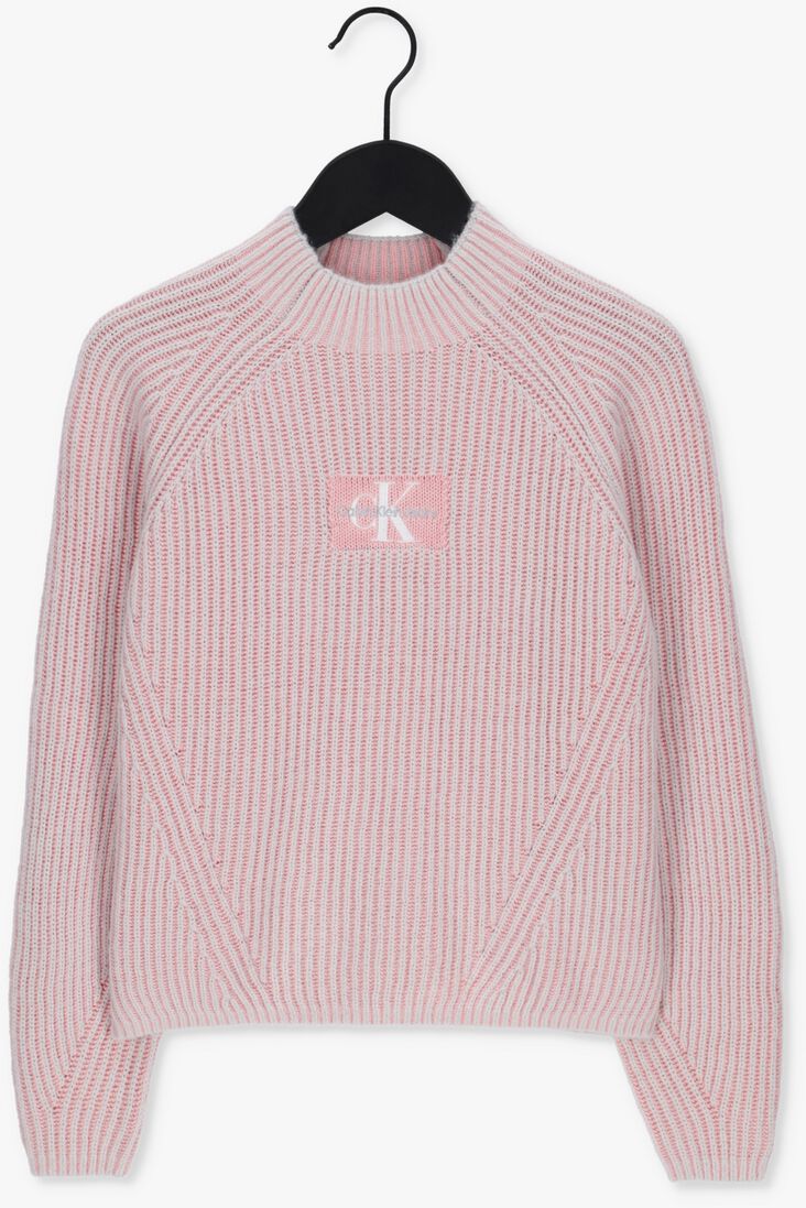 CALVIN KLEIN roze calvin klein trui duo colour monogram sweater