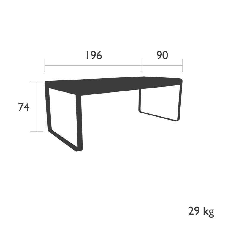 Fermob Bellevie tuintafel 196x90 Cotton White