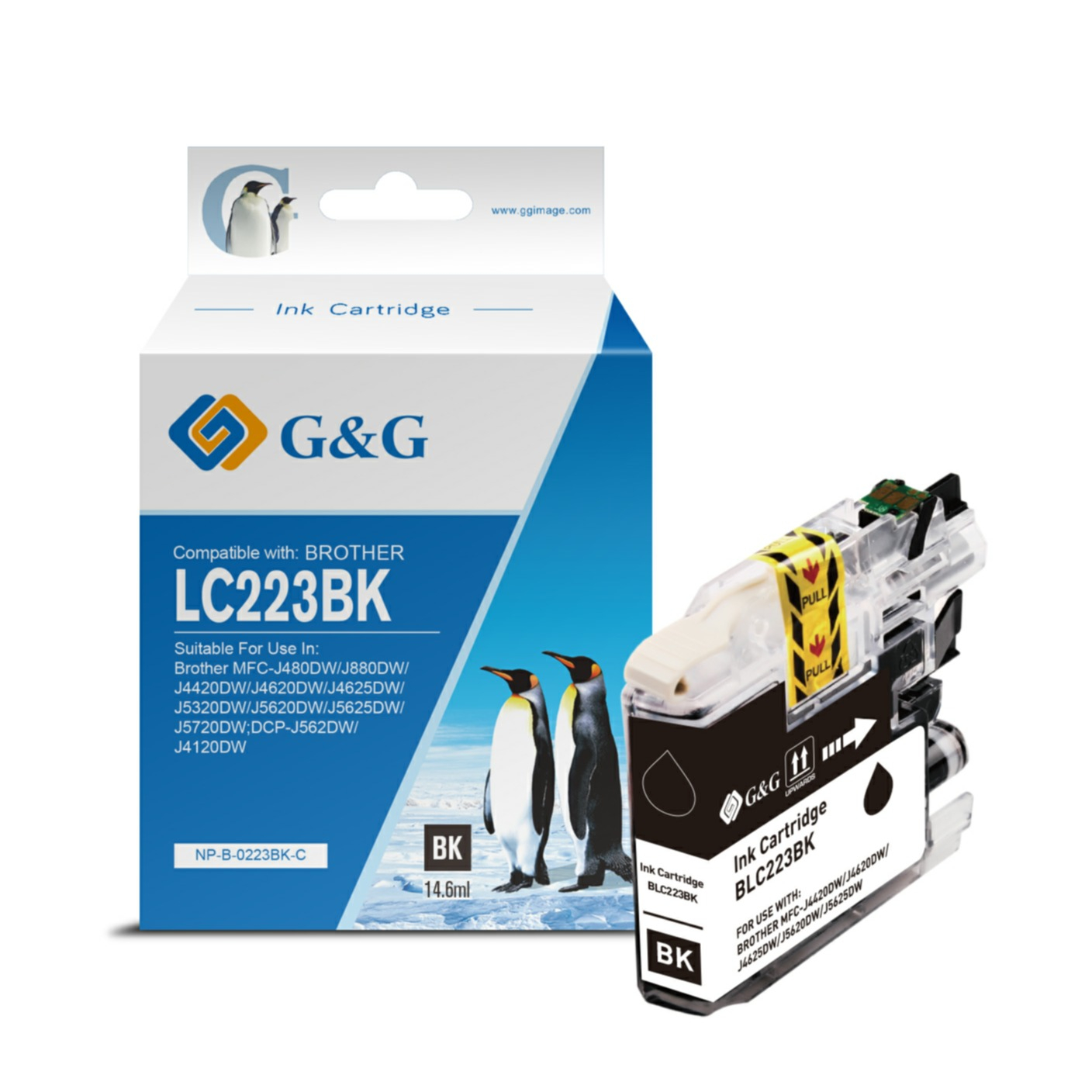 Ersetzt Brother LC223BK Druckerpatrone Printer Tintenpatrone (550 Seiten / 14.6ml) - Schwarz