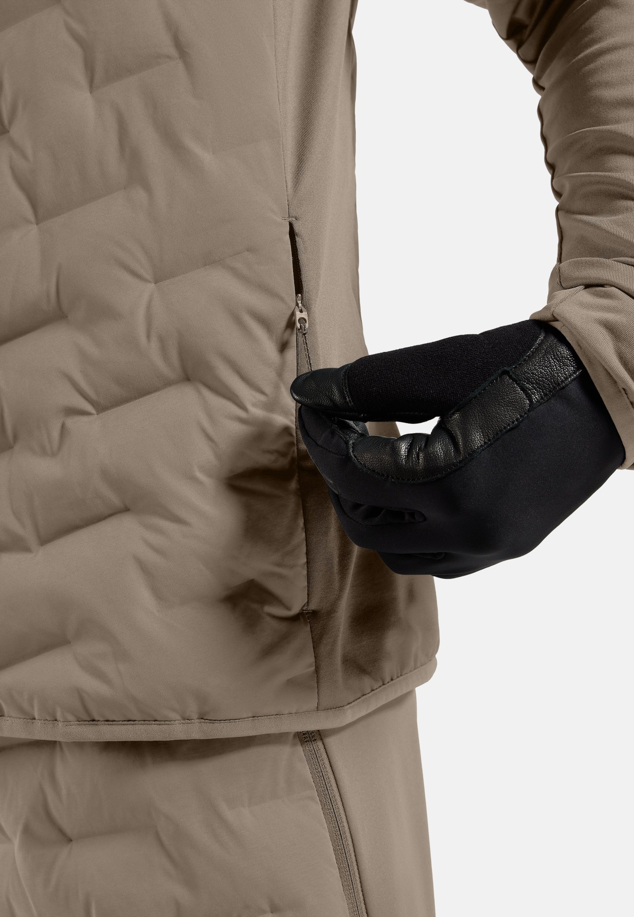 Zeroweight Insulator Hybrid Mid Layer mit Kapuze und Reissverschluss in cinder