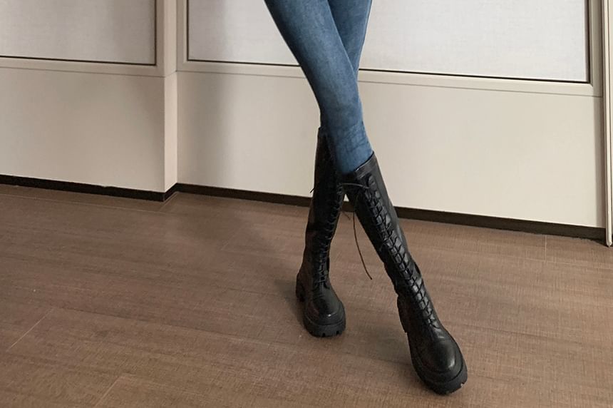 Piwonia - High Rise Plain Skinny Jeans