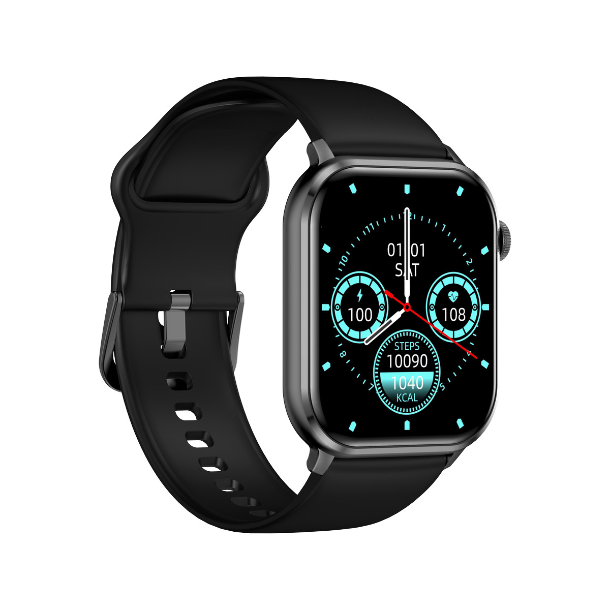 Montre SMARTY 2.0 training mixte connecté métal bracelet silicone noir