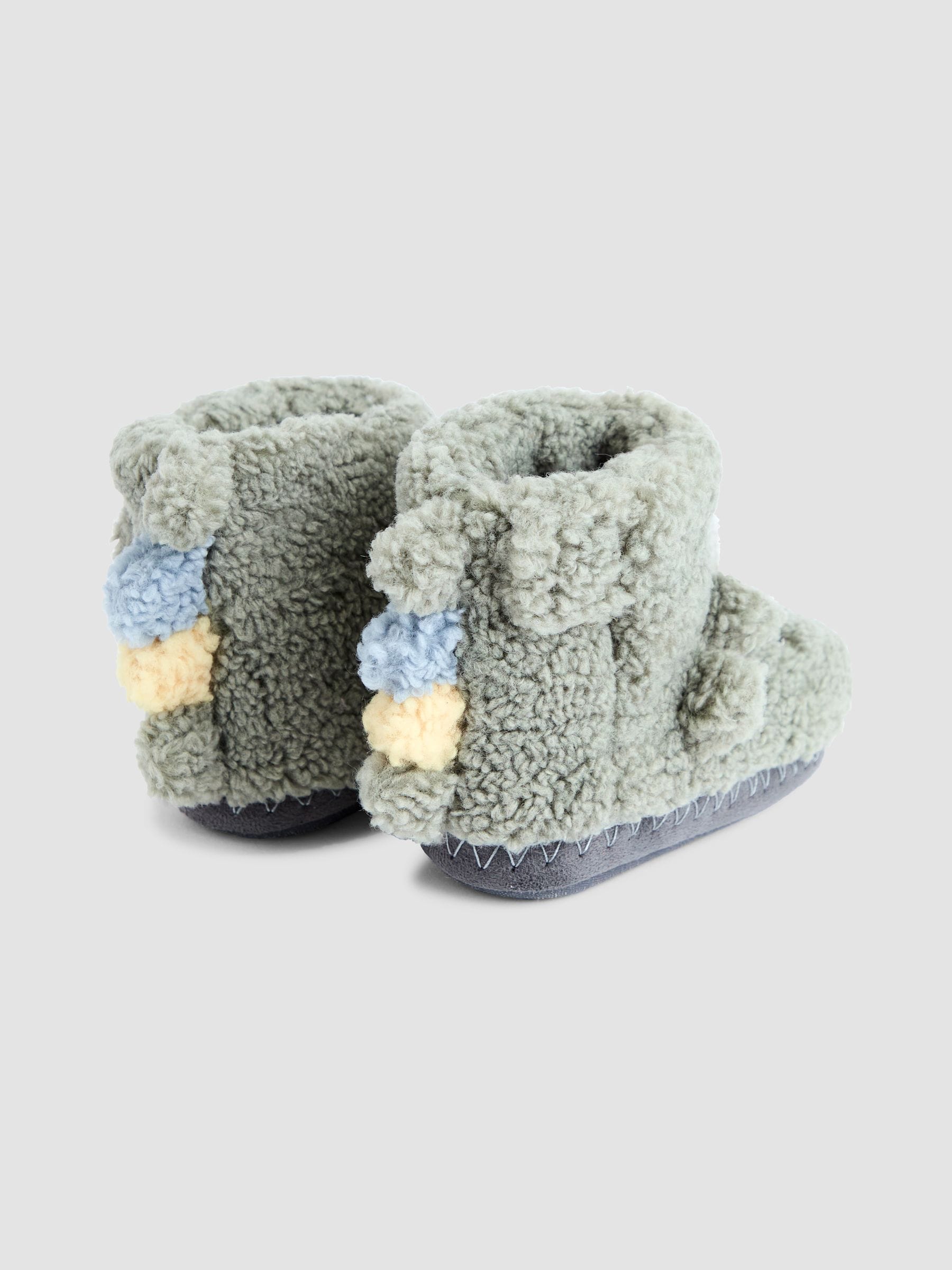 Groen dinosaurus - JoJo Maman Bébé Plush Slipper Boots