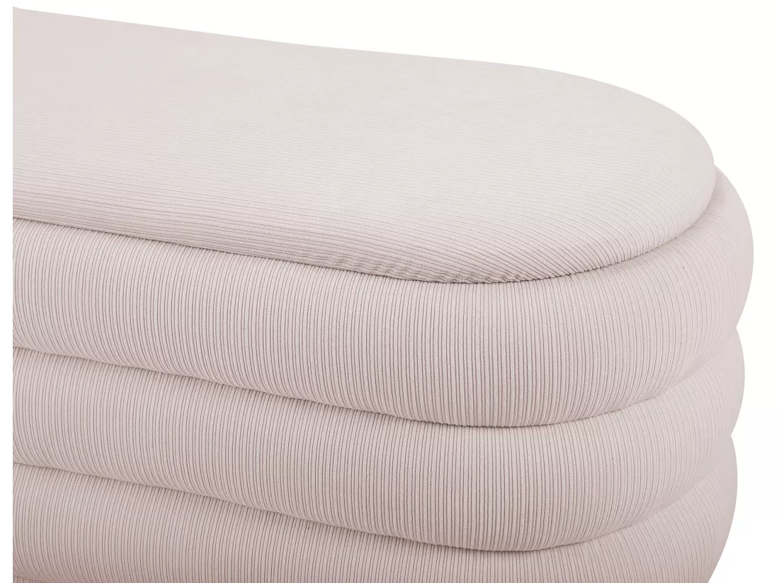 Banc coffre - Velours côtelé - Crème - ECAMBI