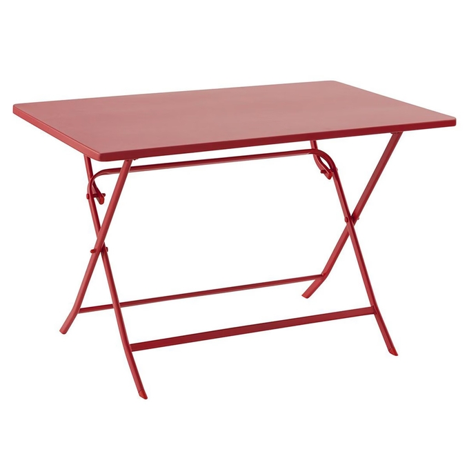 Ensemble table de jardin pliante rectangulaire + 4 chaises GREENSBORO Groseille