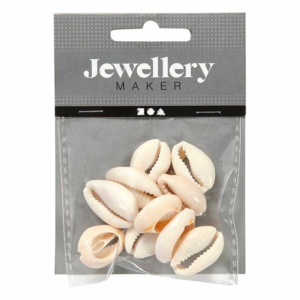 12 perles coquillage 20 mm - naturel