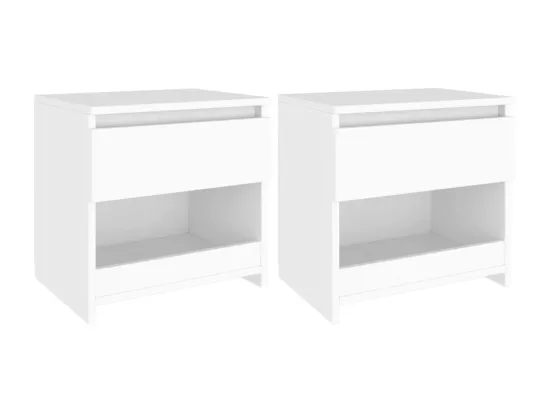 Tables de chevet 2 pièces Blanc 40x30x39 cm Aggloméré