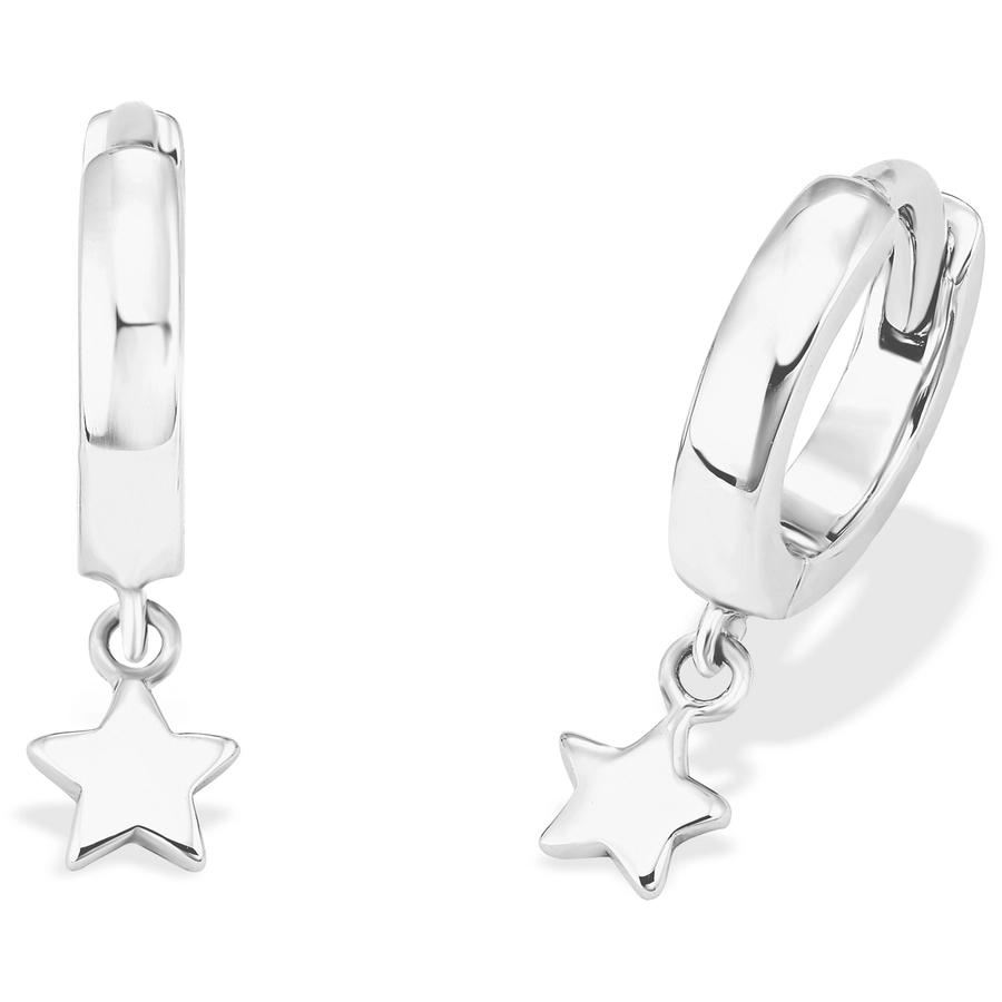 s.Oliver Mädchen-Ohrringe Creolen mit Stern Silber silver