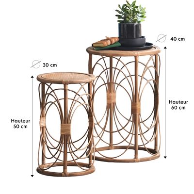 Table ronde en rotin
