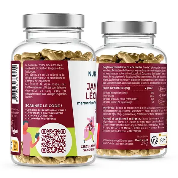 Nutri&Co Pernas Leves e Fórmula Patenteada para Circulação - 60 Cápsulas Veganas