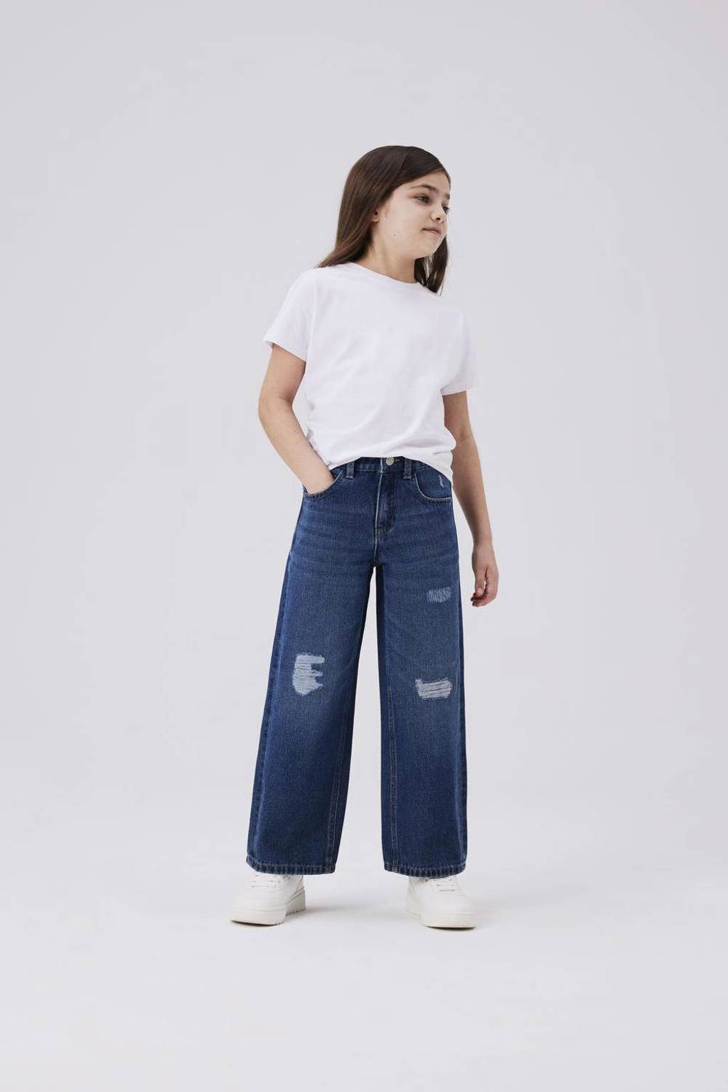 NAME IT wide leg jeans NKFROSE dark blue denim