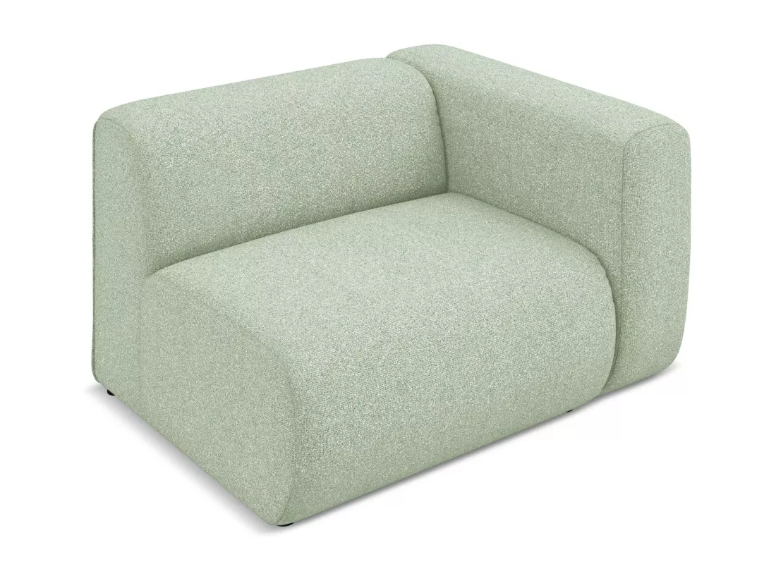 Module avec accoudoirs droit en tissu texturé - vert clair - EKAHI