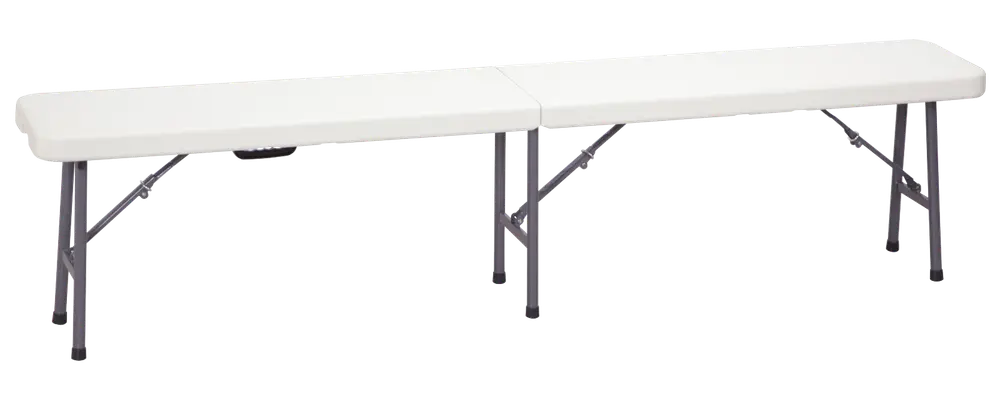 Foldebænk Kunststof L. 180 cm - hvid