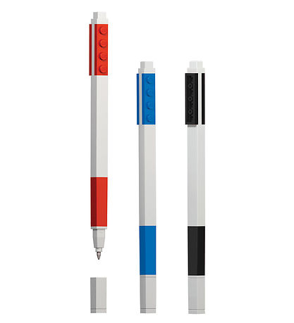 LEGO? Stationery Gel Pens - 3-pak - R?d/Bl?/Sort