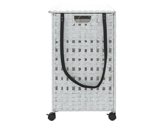 VIDAXL - Panier à linge avec roulettes blanc 66x35x60 cm résine tress...