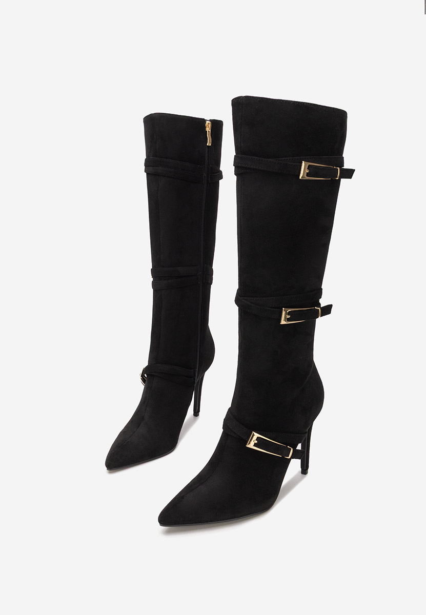 Bottes talons aiguilles noires Ernesia