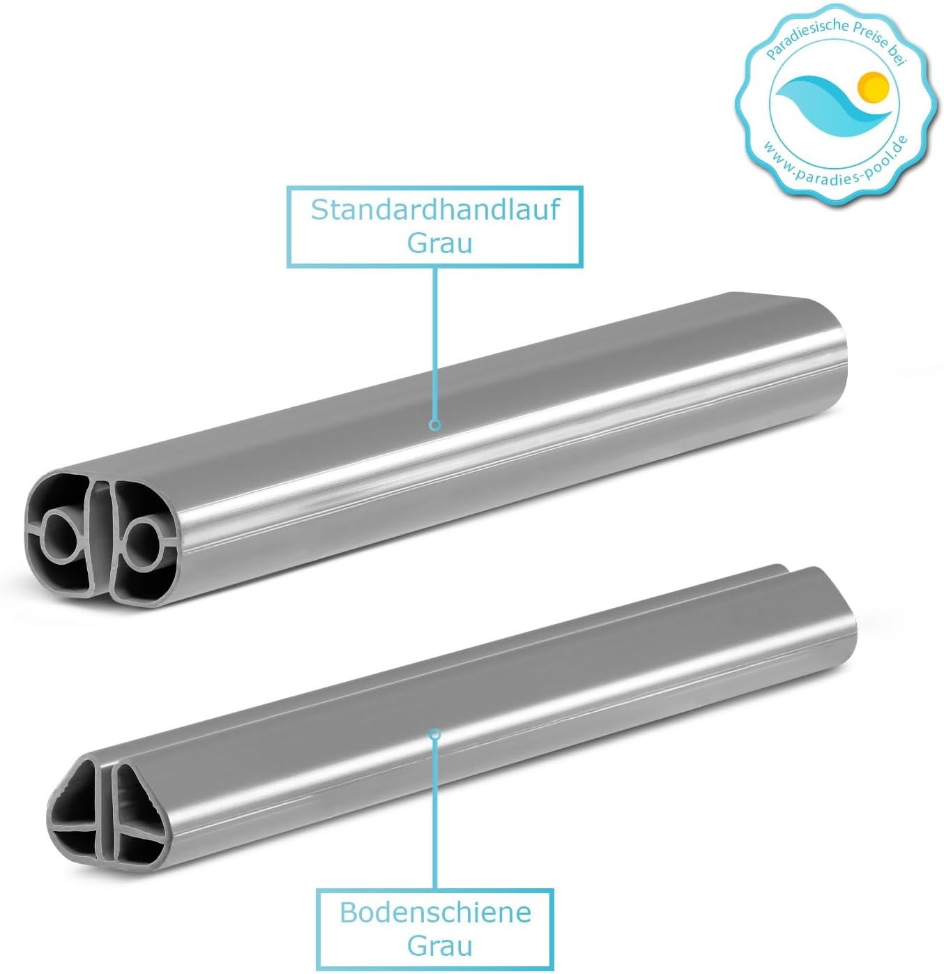 Paradies Pool Griza Komplettset Premium rund, 400x120cm (Ø x H), Stahlwandpool grau, Poolfolie in grau 0,8mm, Handlauf, inkl. Skimmer Set Leiter Pumpe Sandfilter, Swimmingpool, Menge: 1 Stück