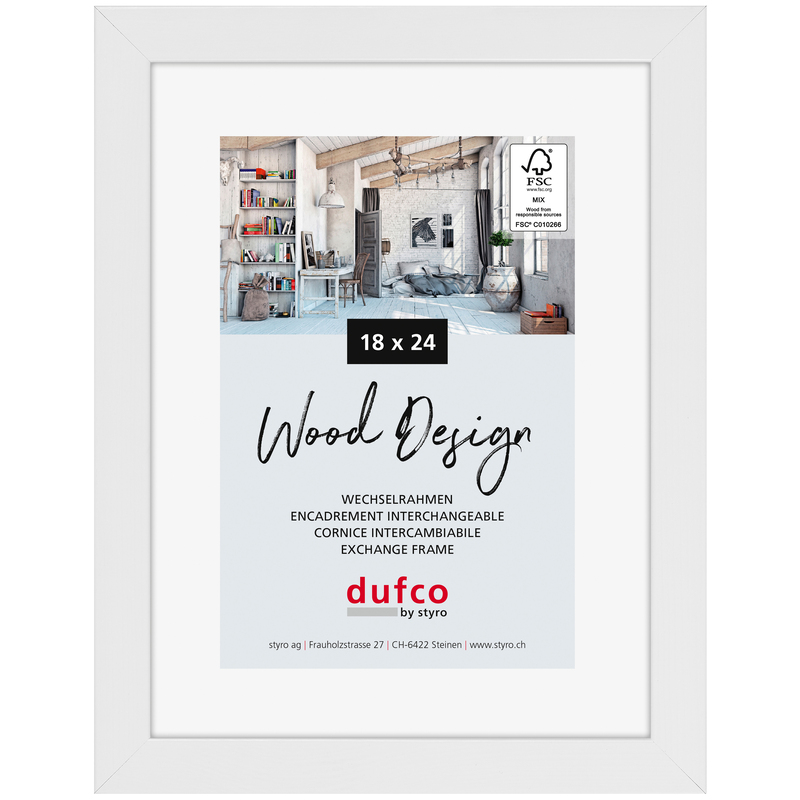 Dufco Bilderrahmen Toronto, 18 x 24 cm, weiss