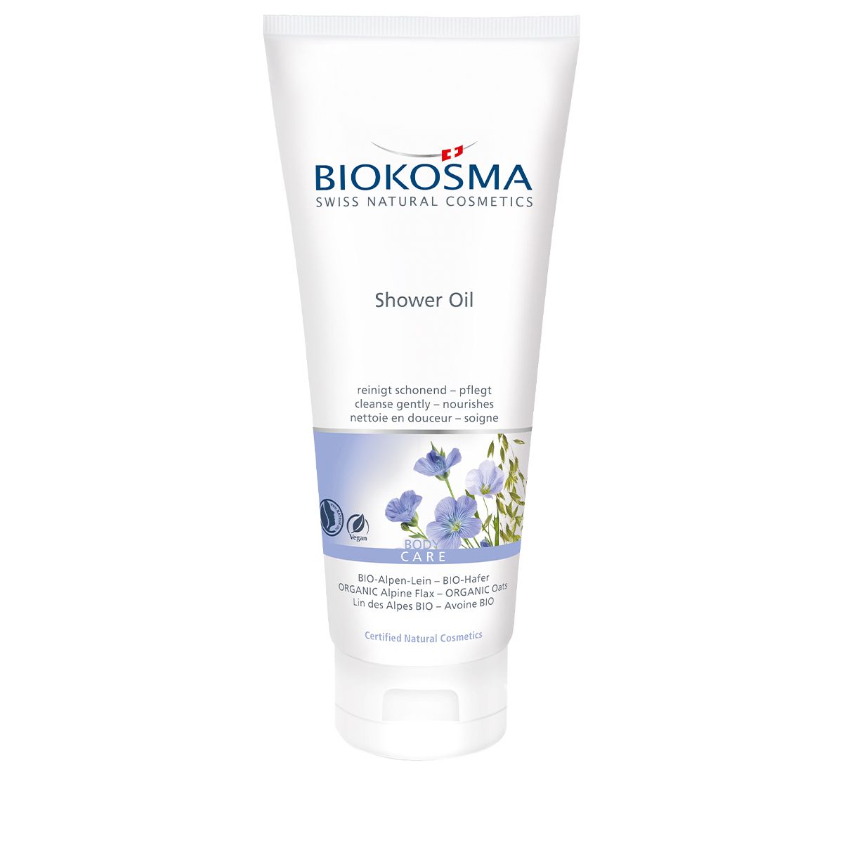 BIOKOSMA Shower Oil<br>200 ml, Tube, Öl, Alpen-Lein Hafer BIO
