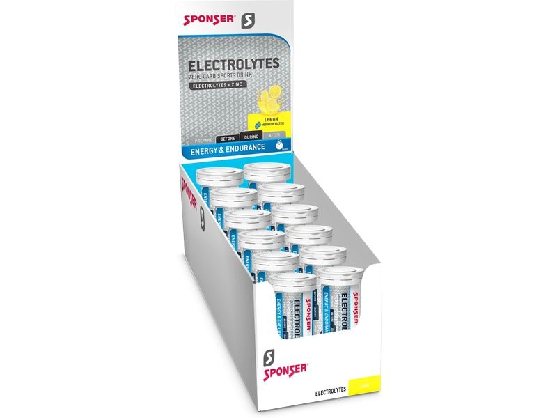 Sponser Electrolytes Tabs Lemon, 12 Röhrchen Elektrolyt-Brausetabletten