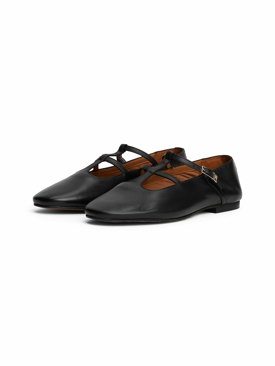 TOMMY HILFIGER<br>Salomé bailarinas de couro