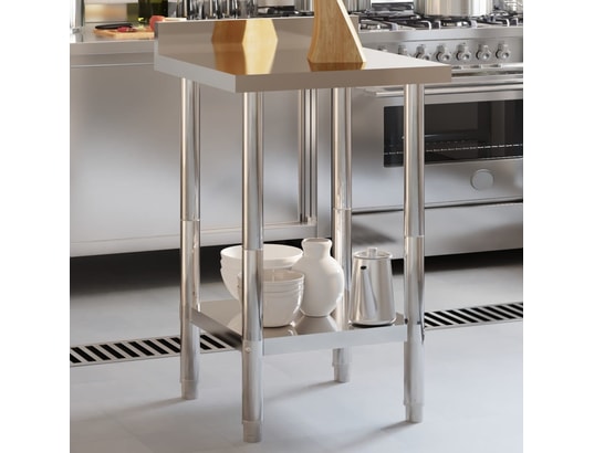 VIDAXL - Mobilier de cuisine Table de travail de cuisine avec dosseret 55x55x93 cm inox
