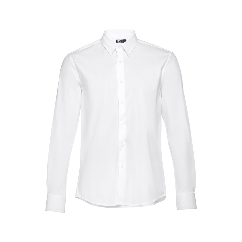 TH Clothes 30194 - Chemise en popeline à manches longues pour hommes.Couleur blanche